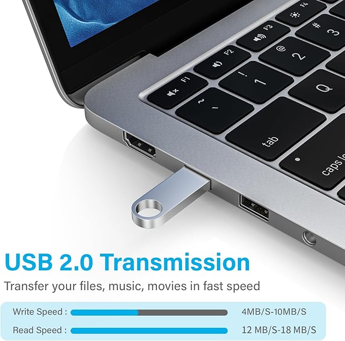 ABLAZE 16GB Flash Drive 10 Pack, Metal USB 2.0 Thumb Drives with Keychains USB Sticks Pendrives (Sliver)