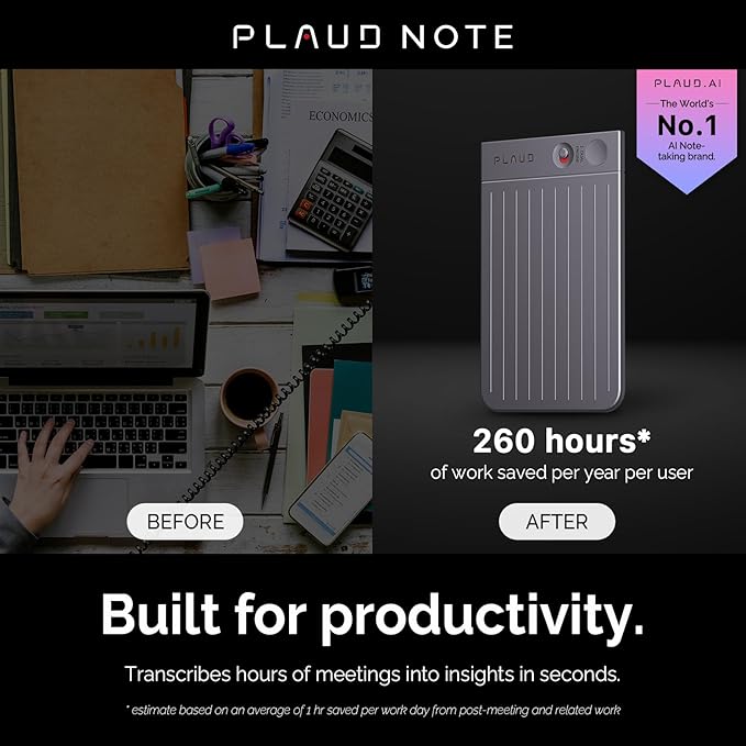 AI Voice Recorder, Note Voice Recorder w/Case, App Control, Transcribe & Summarize with AI Technology, Support 112 Languages, 64GB Memory, Audio Recorder for Lectures, Meetings, Calls, Black