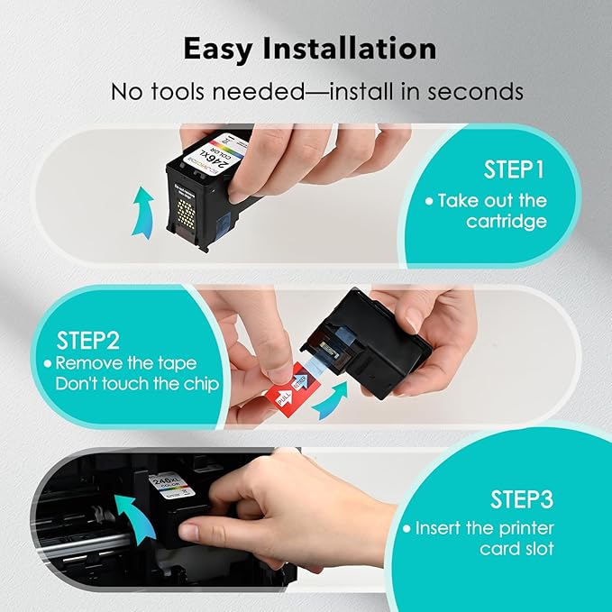 Eco-Friendly Ink Cartridge Replacement for Canon 245XL 246XL Black and Color Combo 2 Pack 245 246 PG-245 CL-246 XL for PIXMA TR4520 TR4522 TR4500 TS3320 MX492 MG2522 MG2920 MG3029 Printer