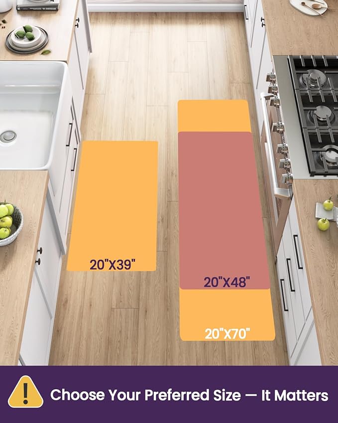 DEXI Kitchen Mat Cushioned Anti Fatigue, Non Slip Waterproof Comfort Standing Floor Rug for Kitchen, Office, Sink, Laundry, 48x20, Brown
