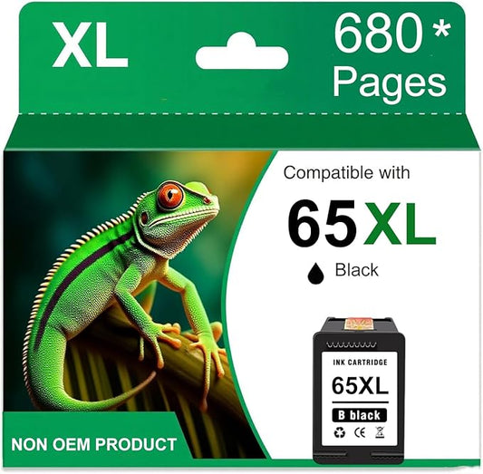 Printer Ink 65 XL Black Ink Cartridge Replacement for HP Ink 65 for HP 65XL HP65XL HP65 Black Ink Cartridge HP65XL for 5000 5055 5052 5014 5010 5070 3755 3700 3772 3752 2622 2652 2655 2600 2640
