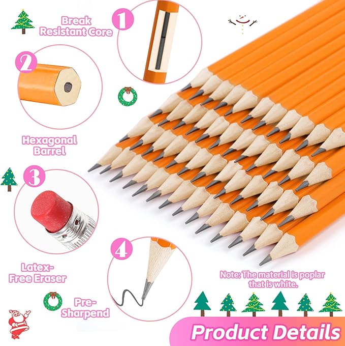 360 Pack #2 Pencils Bulk, Back to School Supplies, Sharpened Number 2 HB Yellow Pencils for School Classroom College Essentials Teacher Office Accessories, Writing, Drawing, Sketching, with Erasers