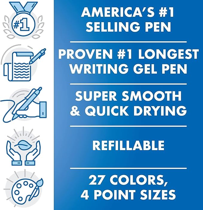 G2 Retractable Premium Gel Ink Roller Ball Pens Extra Fine Point (.5mm) Red Ink 5 pack; Refillable & Premium Comfort Grip Bundle with Plastic Reusable Pouch