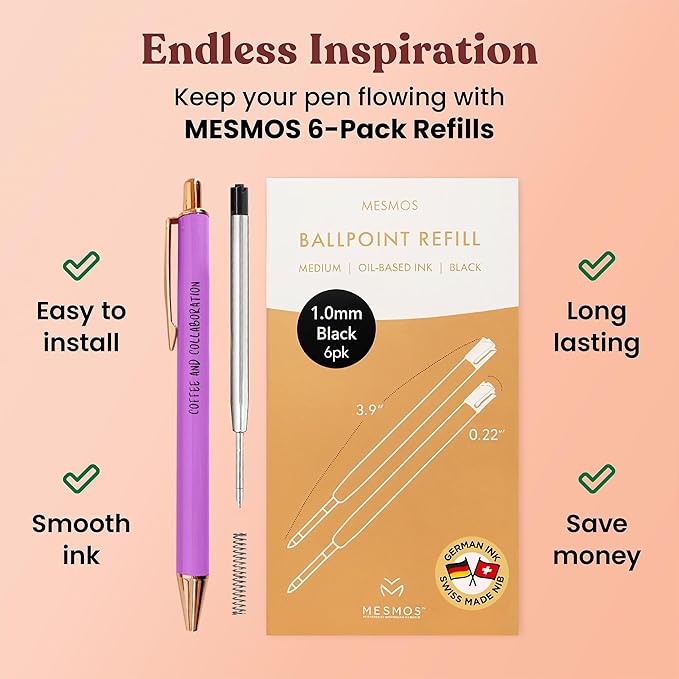 MESMOS 3pk Fancy Pen Set, Thank You Coworker Gifts for Women, Appreciation Gifts for Coworkers Female, Work Besties Women, Going Away Farewell Birthday Gift