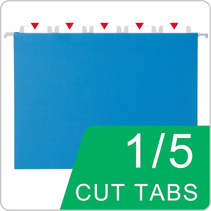 Blue Hanging File Folders,50 Packs Reinforced Hang Folders,Designed for Home and Office Color Coded File Organization, Letter Size