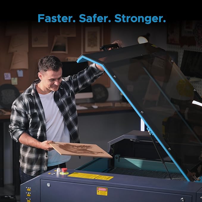 OMTech Pronto 100W CO2 Laser Engraver & Cutter with Water Chiller – 40"x24" Workspace, 1,000mm/s Speed, Autofocus, 2-Way Pass, Air Assist, for Wood, Acrylic & More