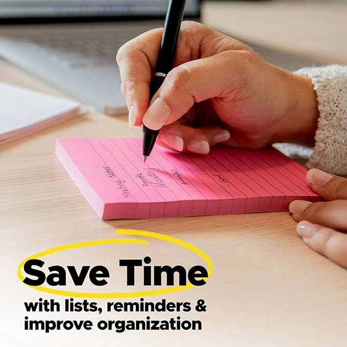 Post-it Super Sticky Notes, 3x3 in, 18 Pads, 2X The Sticking Power, Energy Boost Collection, Bright Colors, Recyclable (R330-18SSAUCP)