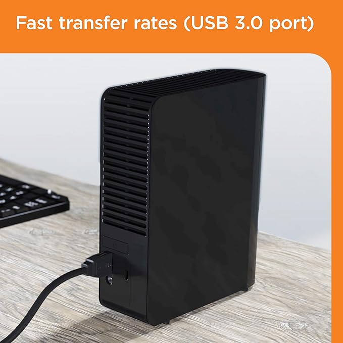 Western Digital 6TB Elements Desktop USB 3.0 external hard drive for plug-and-play storage - WDBWLG0060HBK-NESN