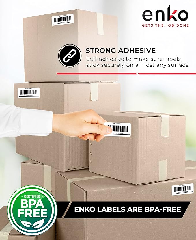 enKo (24 Rolls / 24000 Labels) 30334 Dymo Compatible Multipurpose Barcode (1-1/4" x 2-1/4")