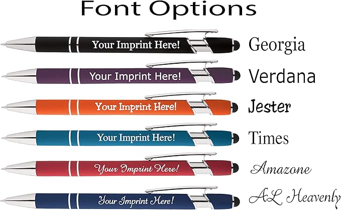 Up to 500 Pcs Custom Pens Bulk | Rainbow of Colors | Soft-Touch Metal Black Ink Personalized with Name or Message (Orange, 100 pcs)