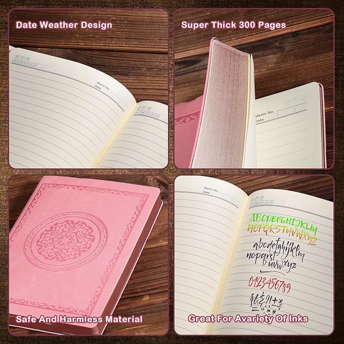 2025 Leather Vintage Journal Notebook,300 Pages,Leather Softcover Lined Journal Notebooks for Women Men,Notebook Journals for Writing Travel,Business,Office,7.1'' X 9.8''