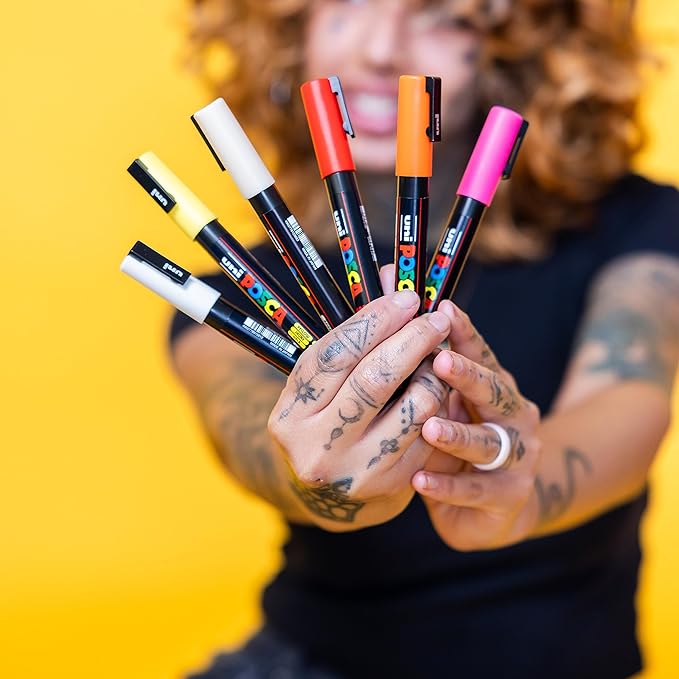 POSCA 8-Color Paint Marker Set, PC-5M Medium