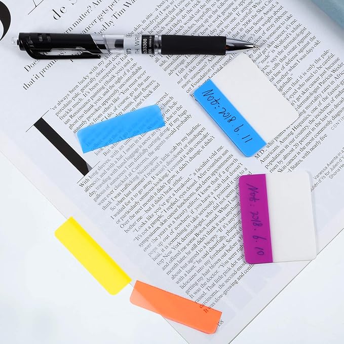 Jovitec 800 Pcs 40 Sets Sticky Tabs 2 Inch Colored Index Tabs Writable and Repositionable Labels for File Folders Books Reading Notes Classify File(Fresh Colors)