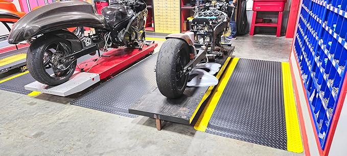 Rhino Mats, American Classic Diamond Anti-Fatigue Mats, Industrial Ergonomic Comfort Standing Mat for Work, Home, Garage, Office, Kitchen or Anywhere (Black/Yellow 1" Thick, 3 FT. x 19 FT.)