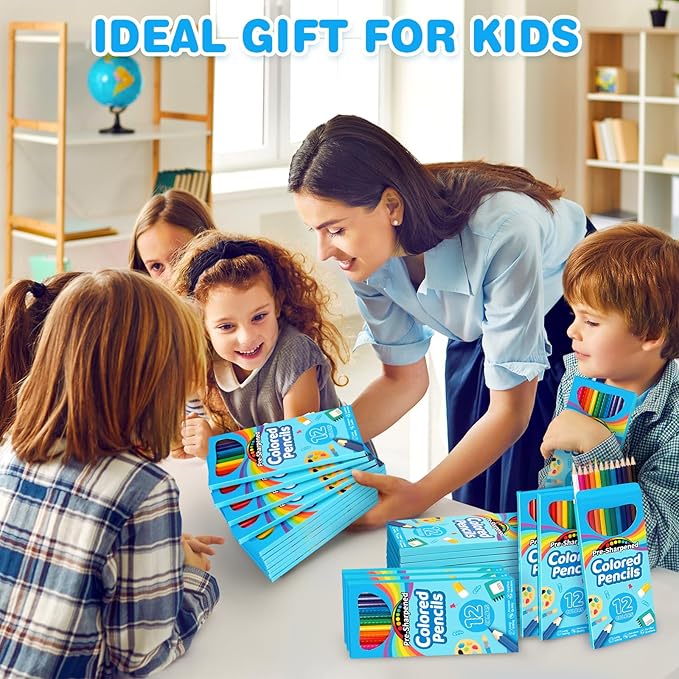 864 Count Colored Pencils Bulk, 72 Pack Colored Pencils for Kids, Pre-sharpened Coloring Pencils in 12 Vibrant Colors, Bulk School Supplies for Teachers, Classroom Prizes, Drawing Art Supplies