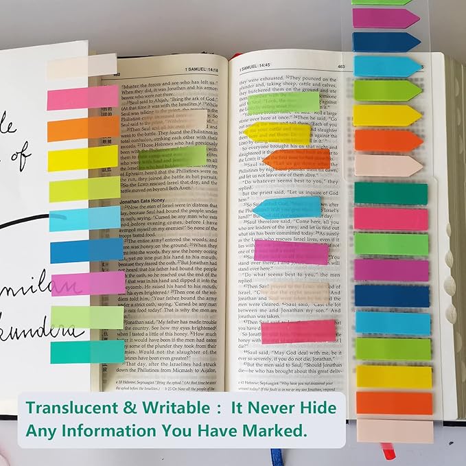 ELII 6000 PCS Sticky Tabs Page Markers,Morandi Sticky Note Tabs Colored Writable and Repositionable Book Flags Tabs Strip Index Tabs,Page Tabs