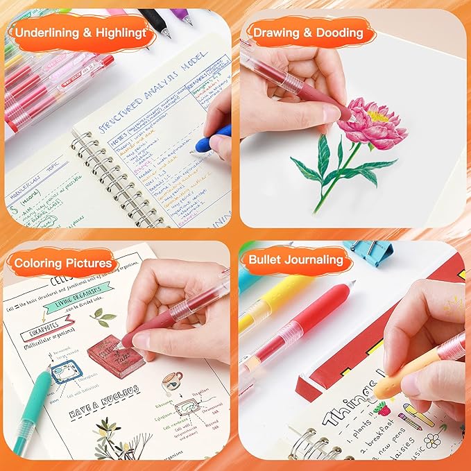 Jelly colors Journal Planner Pens Colorful 0.5mm Markers Fine Tip Drawing Pen Porous Fineliner Pen for Bullet Journaling Writing Note Taking Coloring Art Office School Supplies (12 jelly colors)