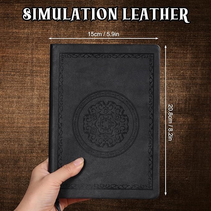 2025 Leather Vintage Journal Notebook,300 Pages,Leather Softcover Lined Journal Notebooks for Women Men,Notebook Journals for Writing Travel,Business,Office,5.7'' X 8.3'',Black