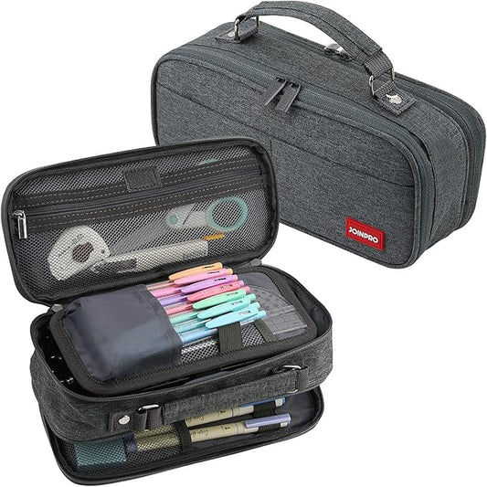 Pencil Case, Large Capacity Pencil Case Organizer; Double Zipper Storage Bag; Big Pencil Pouch for College School Office Teen Girl Boy Men Women Adult