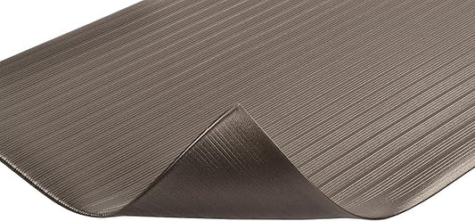 Notrax 410 Airug® 2' x 3' x 3/8" Anti Fatigue Mat, Enhanced Slip Resistance with Beveled Edges and Ribbed Surface, Ideal for Industrial and Commercial Workplaces, Grey, 410S0323BL