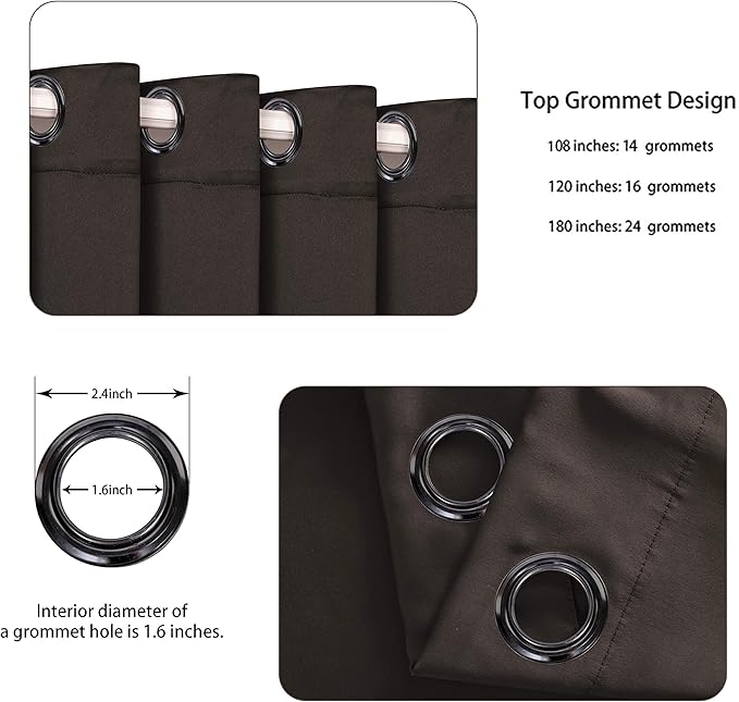 BONZER Room Divider Curtain Screen Partitions Total Privacy Wall Grommet Wide Blackout Curtains for Living Room, 96L x 108W Inch (8L x 9W ft), 1 Panel, Chocolate